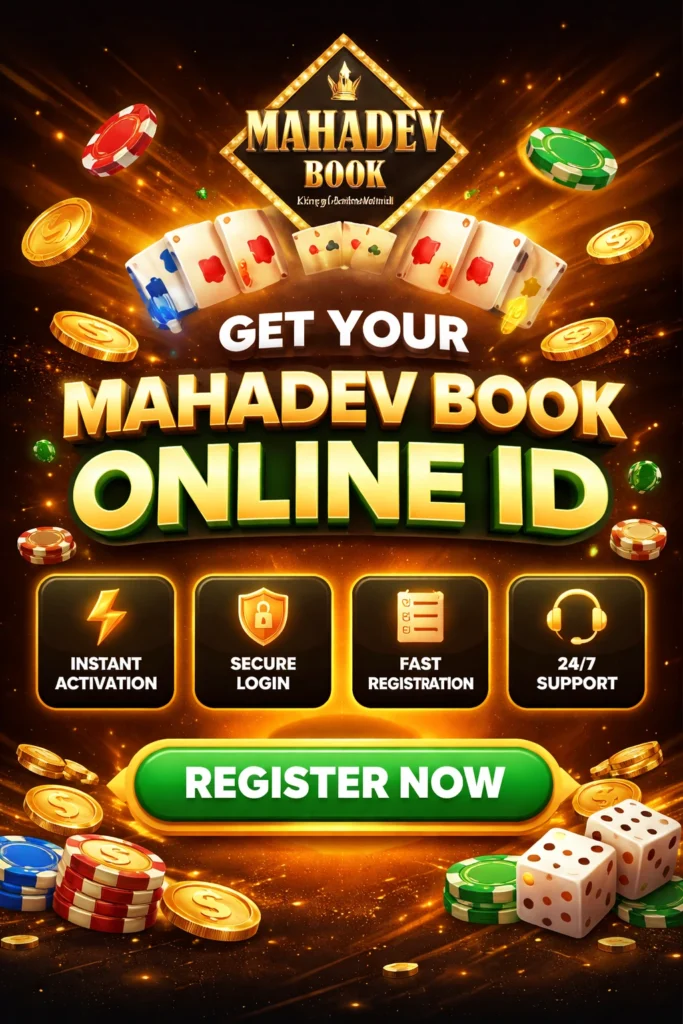 Mahadev Book Online ID Registration Promotional Poster with Instant Activation and 24/7 Support