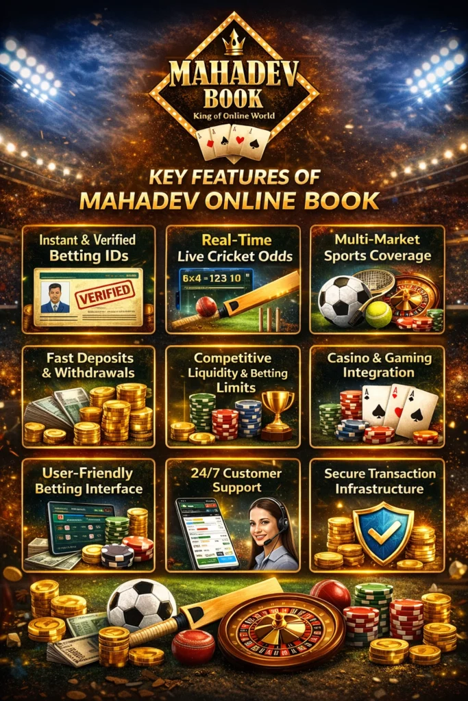 Key Features of Mahadev Online Book Betting Platform Graphic
