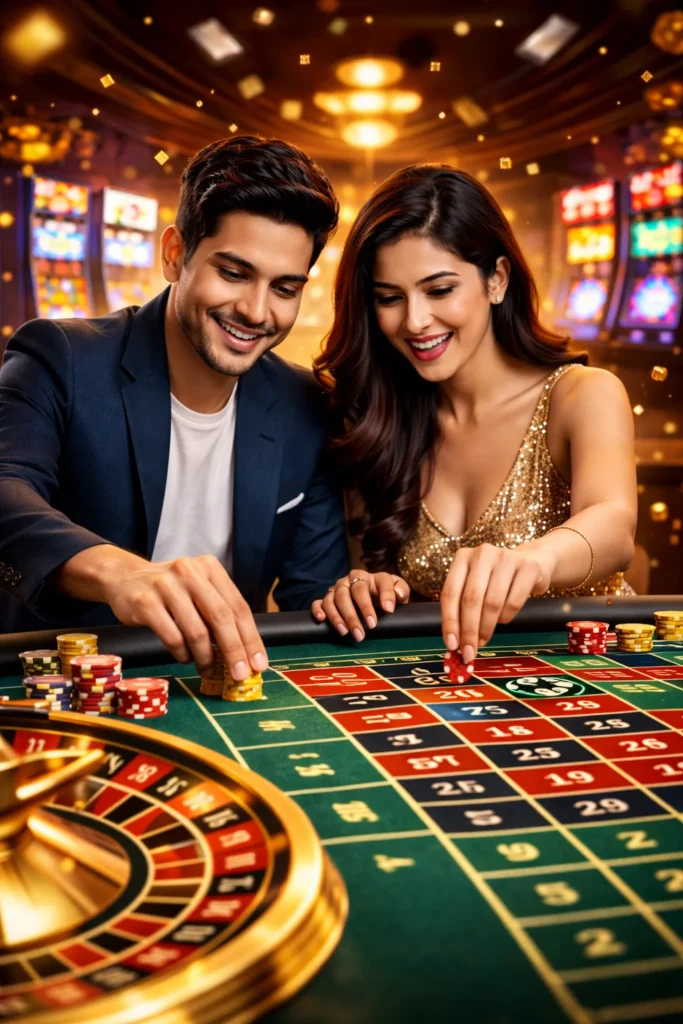 Beginner placing small bets during Casino Play on Mahadev Book roulette game