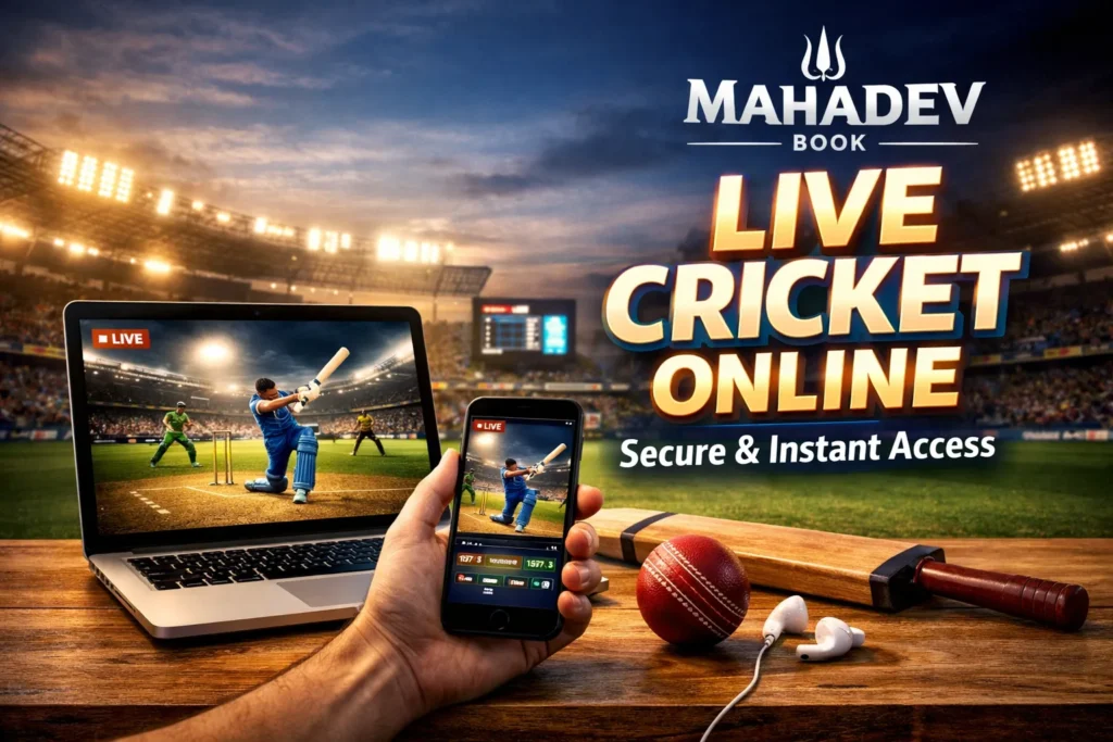Live Cricket Online streaming on laptop and mobile with Mahadev Book platform