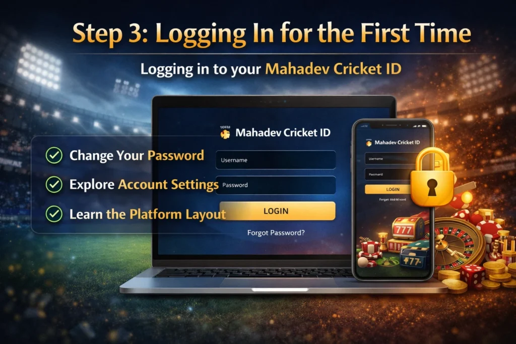 Mahadev Cricket ID dashboard highlighting key games and gambling platform features and user interface