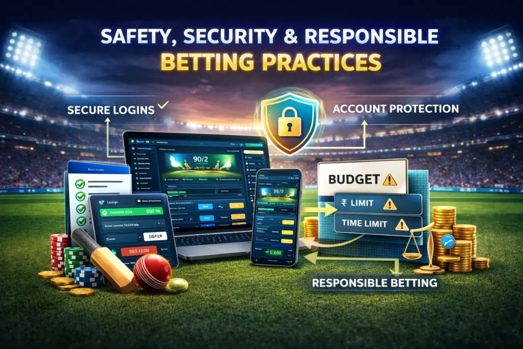 Sport Betting ID secure login and responsible betting limits dashboard on cricket betting platform