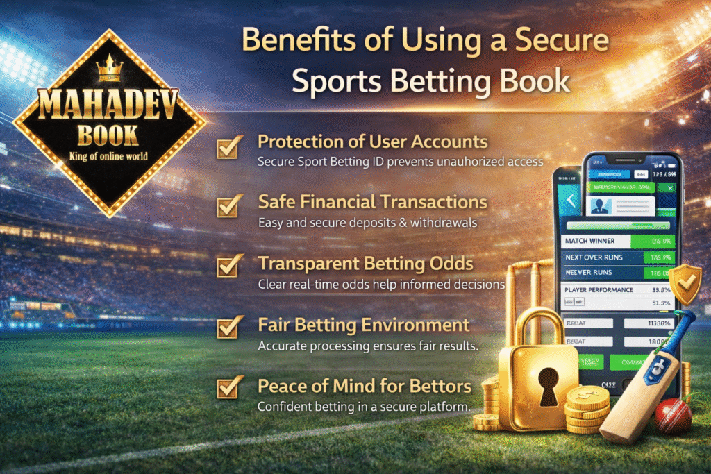 Benefits of using a secure sports betting book with Mahadev Cricket ID and Sport Betting ID account