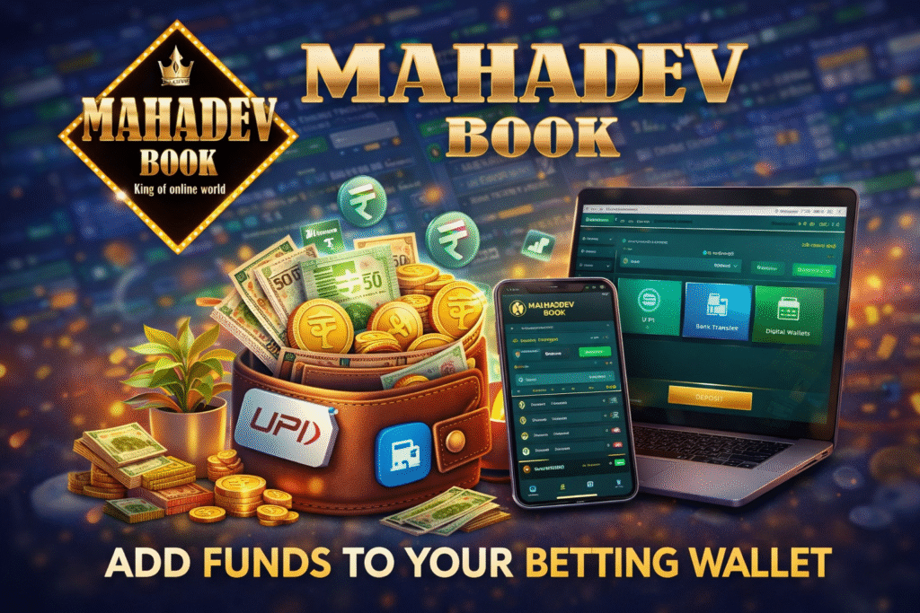 Mahadev Book online betting features dashboard with live betting, wallet system, and multiple betting options