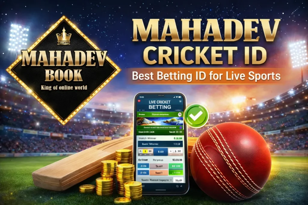 Mahadev Cricket ID platform showing live cricket betting dashboard with Best Betting ID for real-time sports betting.