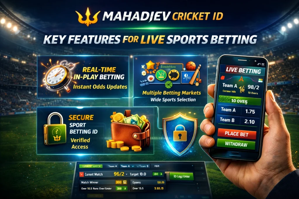 Mahadev Cricket ID dashboard explaining how live sports betting works with secure Sport Betting ID login