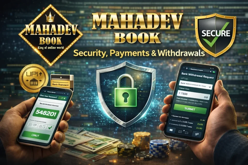 Mahadev Cricket ID secure payment and withdrawal system with protected online betting platform interface