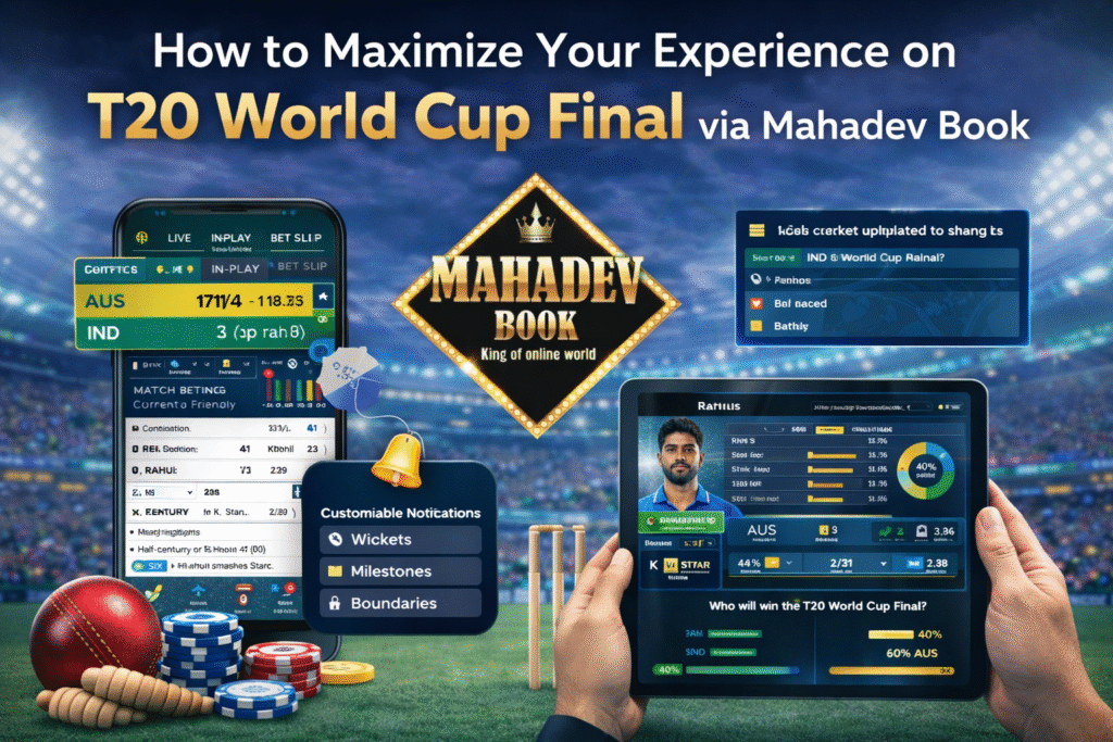 T20 World Cup Final live updates stats notifications on Mahadev Book platform
